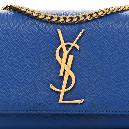 Saint Laurent Grain De Poudre Small Classic Monogram Kate Satchel Royal Blue 8 of 12