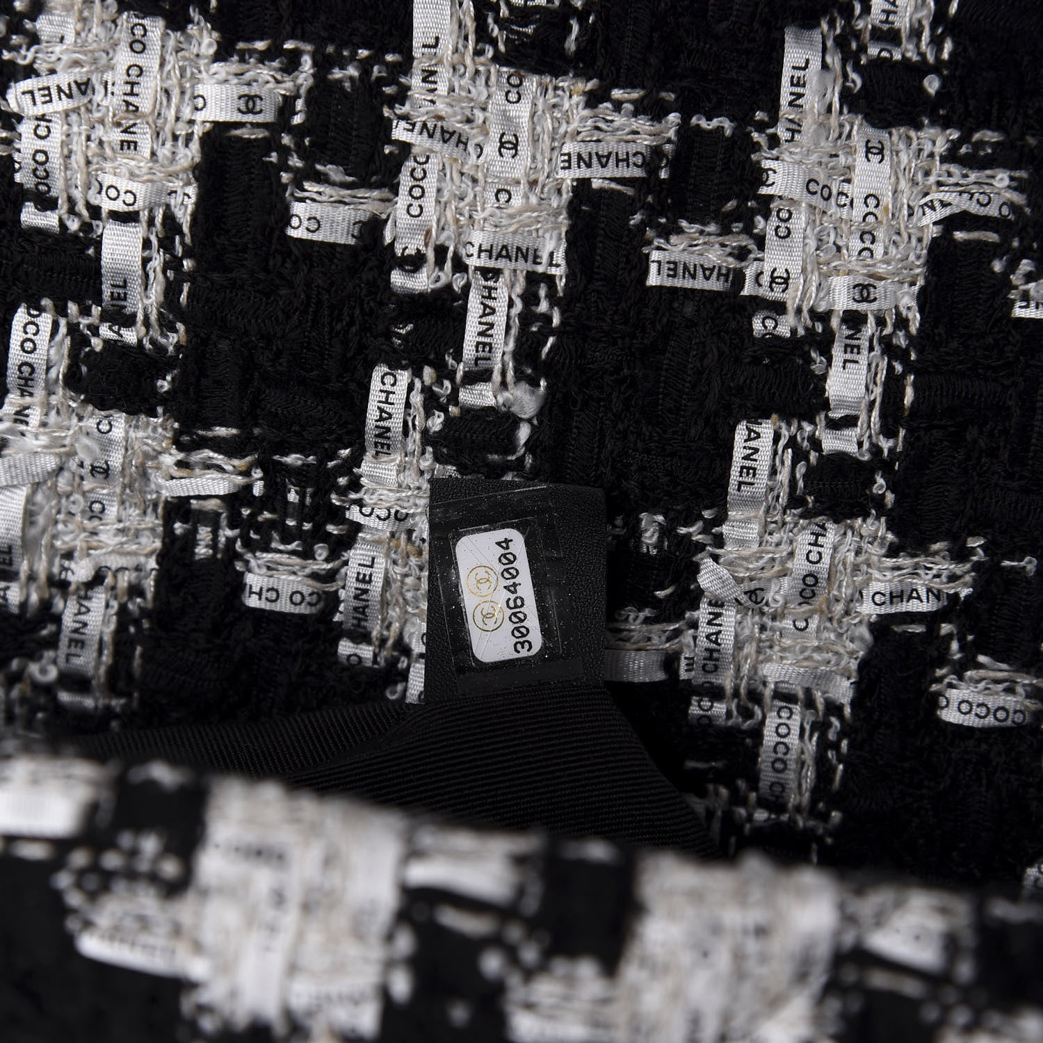 Chanel Tweed Quilted Large 19 Flap Black Ecru White 8 of 11