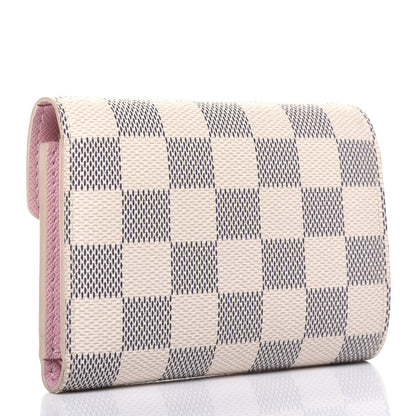 Louis Vuitton Damier Azur Victorine Wallet Rose Ballerine 3 of 11