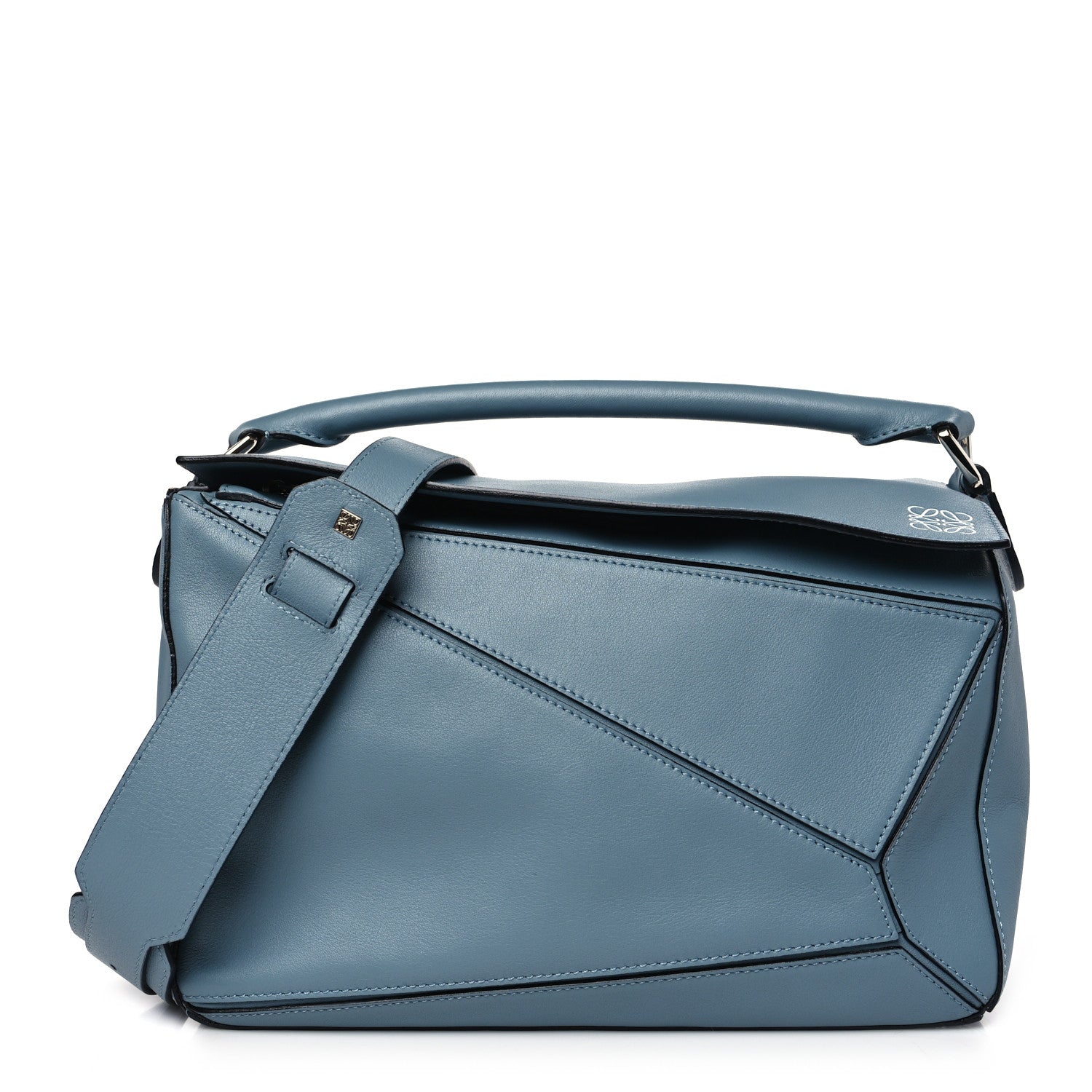 Loewe Calfskin Medium Puzzle Bag Stone Blue 1 of 12