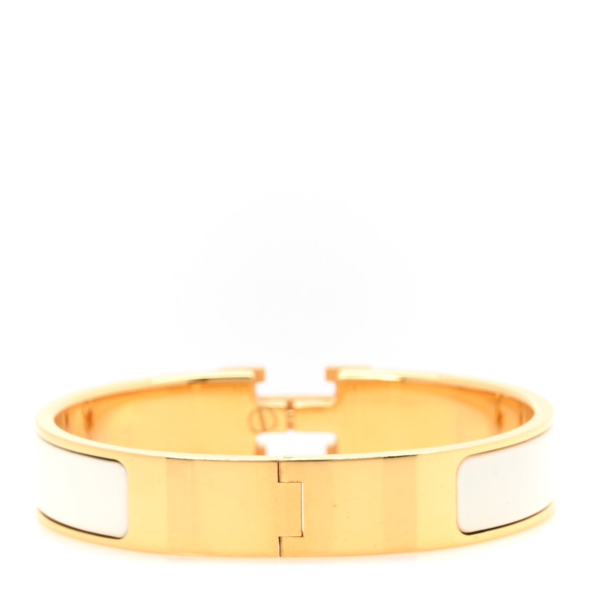 Enamel Narrow Clic Clac H Bracelet GM White