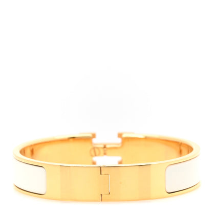 Hermes Enamel Narrow Clic Clac H Bracelet GM White 3 of 5