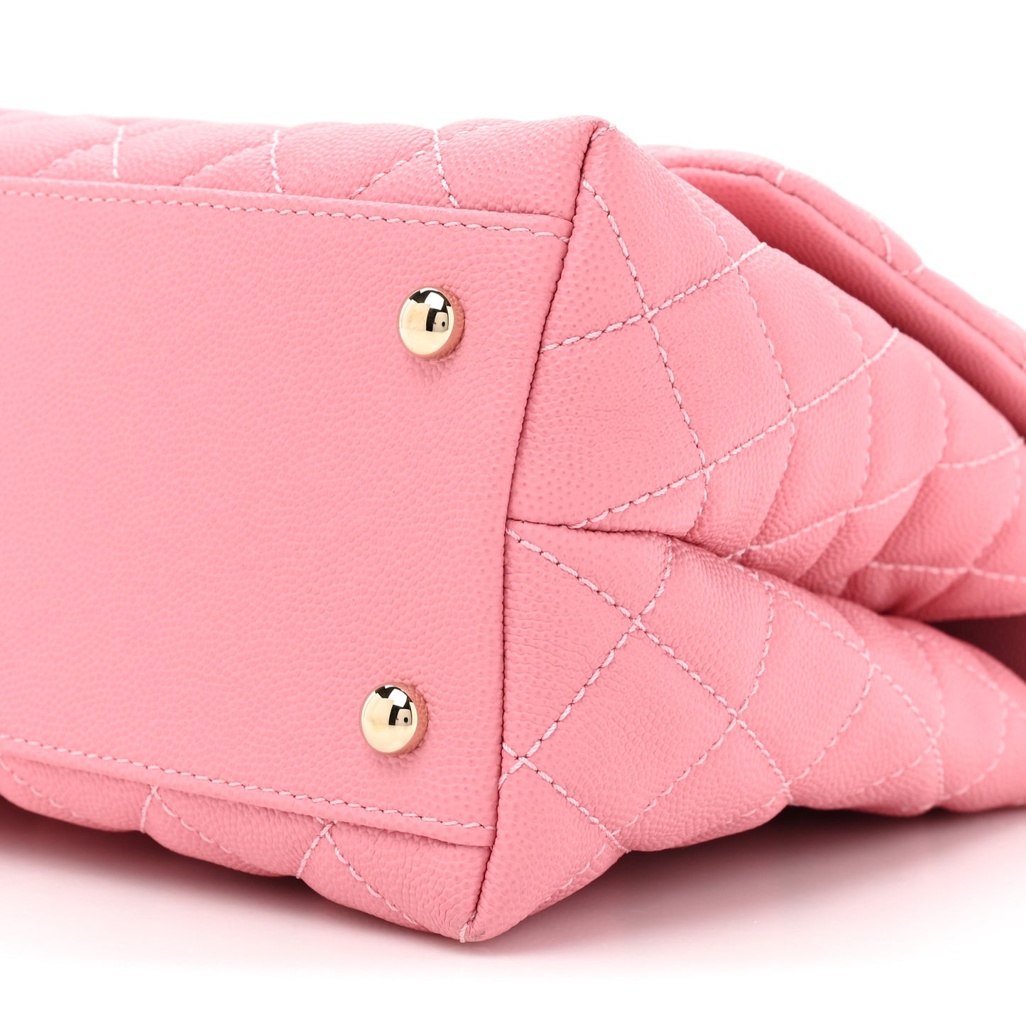 Caviar Quilted Small Coco Handle Flap Pink