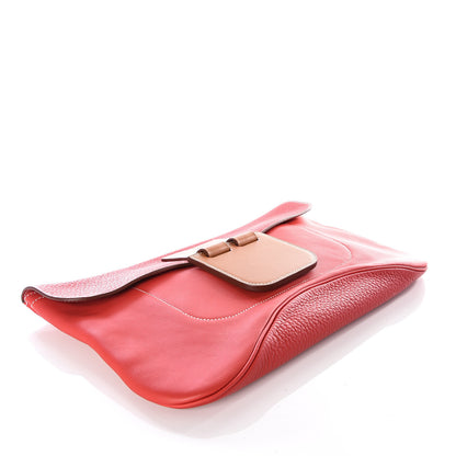Hermes Swift Taurillon Clemence Vache Hunter Virevolte Pochette Vermillon Rouge Casaque Fauve 3 of 11