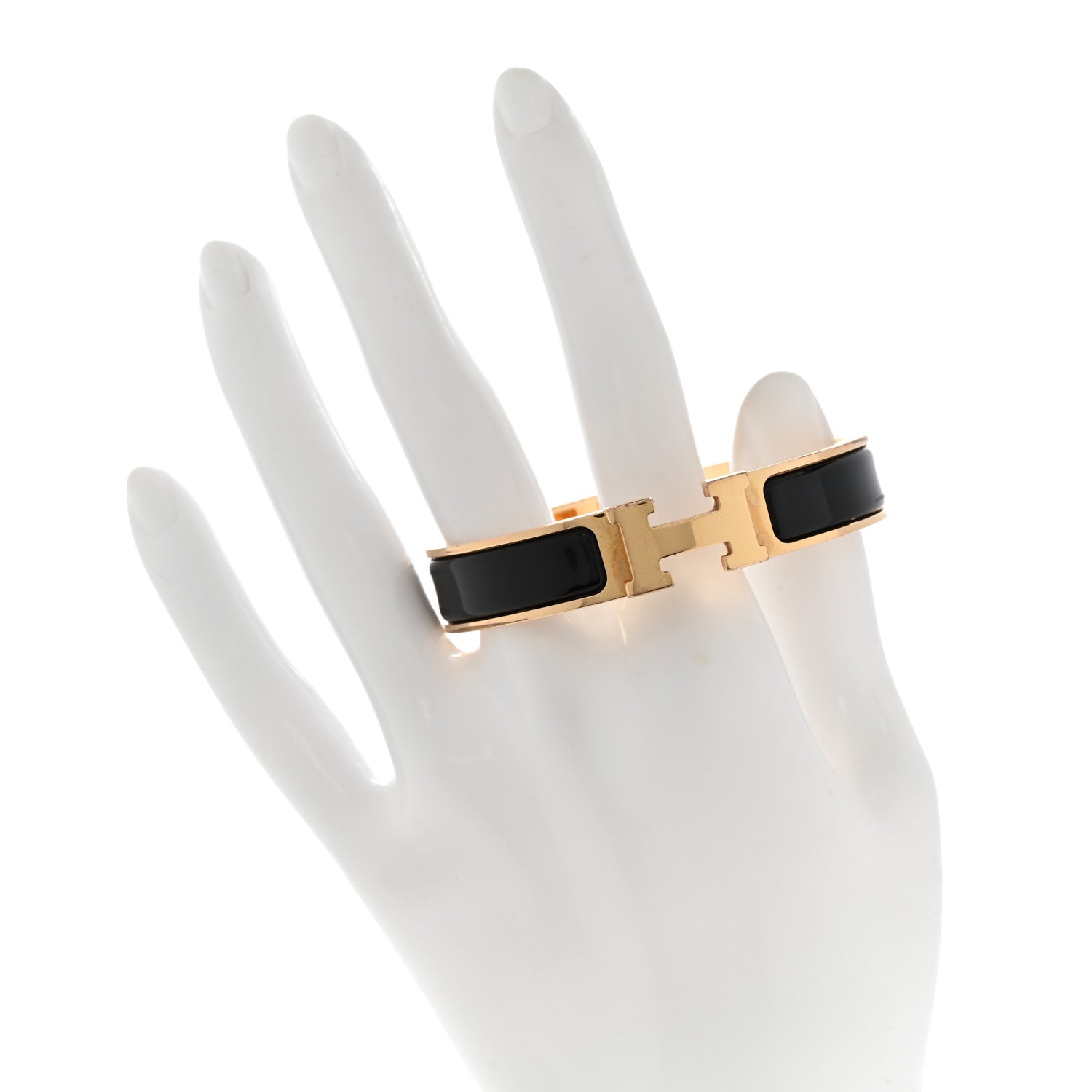 Hermes Enamel Narrow Clic Clac H Bracelet PM Black 2 of 5