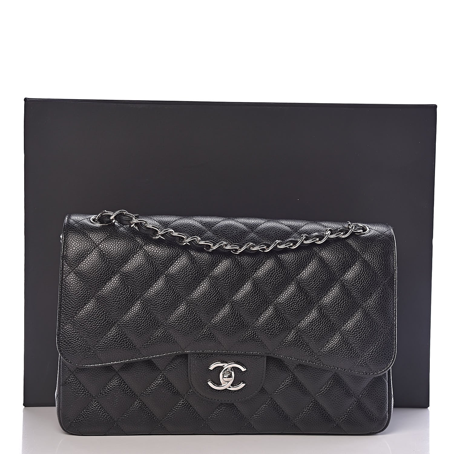 Chanel Caviar Quilted Jumbo Double Flap Black 12 of 12