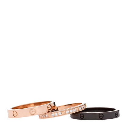 Cartier 18K Pink Gold Diamond Ceramic LOVE Ring Set 47 4 4 of 5