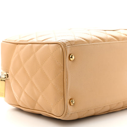 Chanel Caviar Quilted Large Bowler Bag Beige 8 of 21