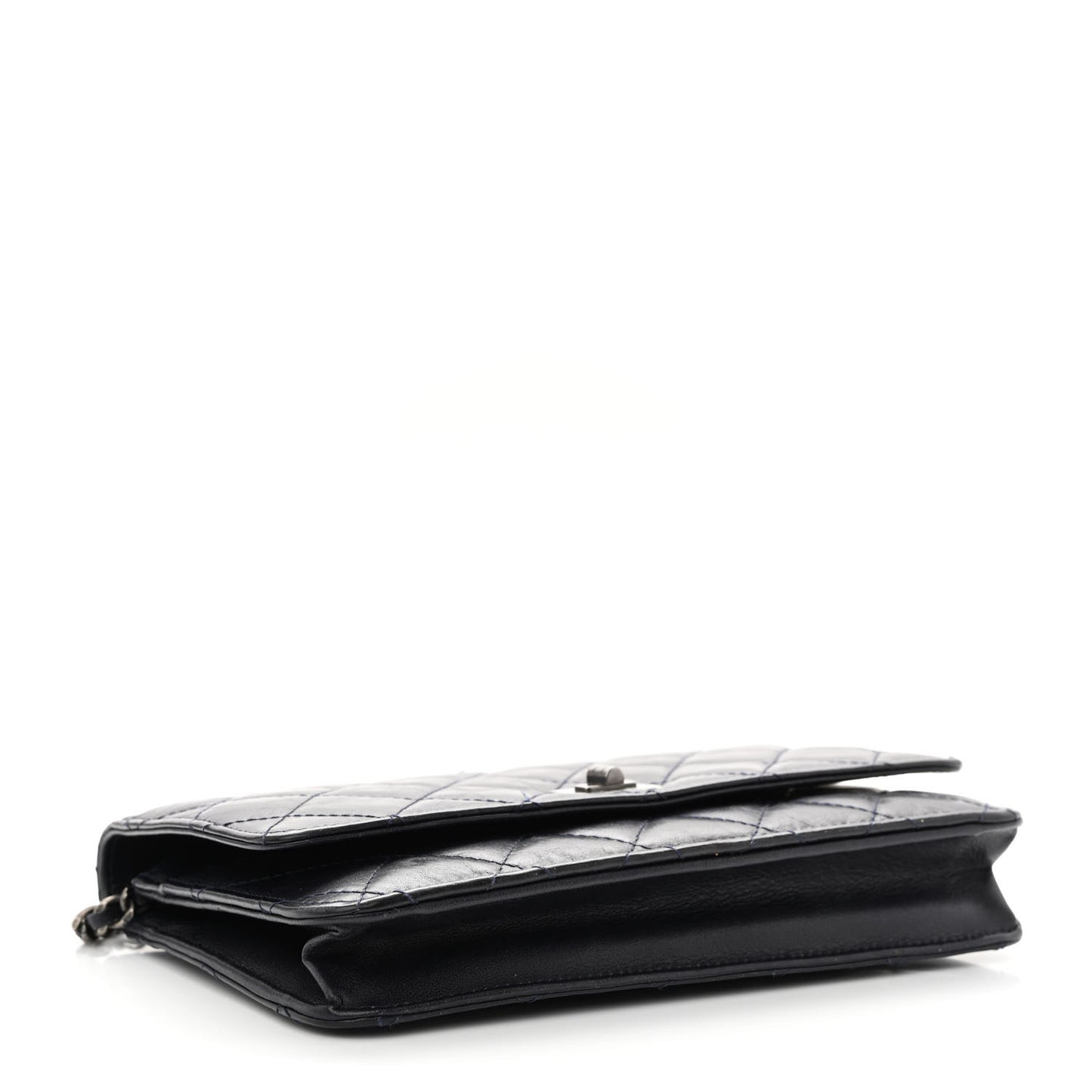 Aged Calfskin Quilted Reissue Wallet On Chain WOC Navy