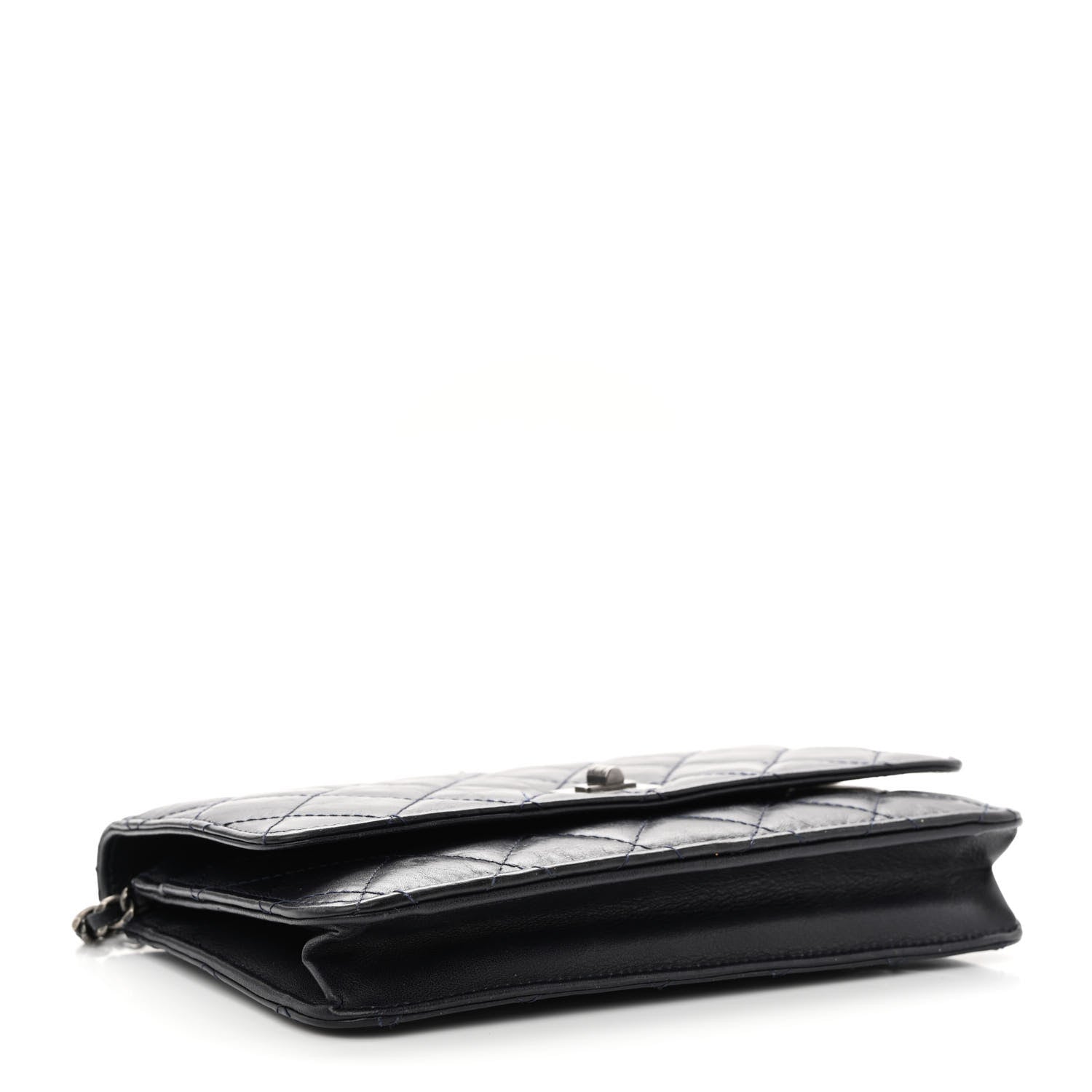 Chanel Aged Calfskin Quilted Reissue Wallet On Chain WOC Navy 4 of 11