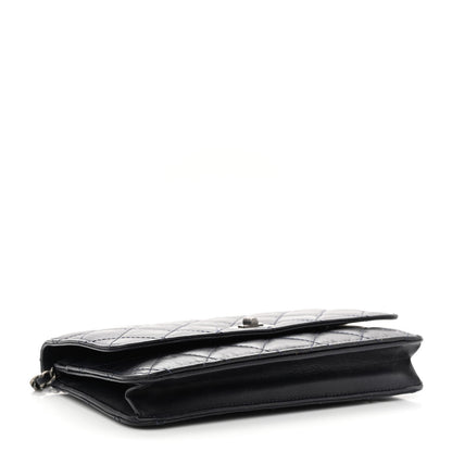 Chanel Aged Calfskin Quilted Reissue Wallet On Chain WOC Navy 4 of 11