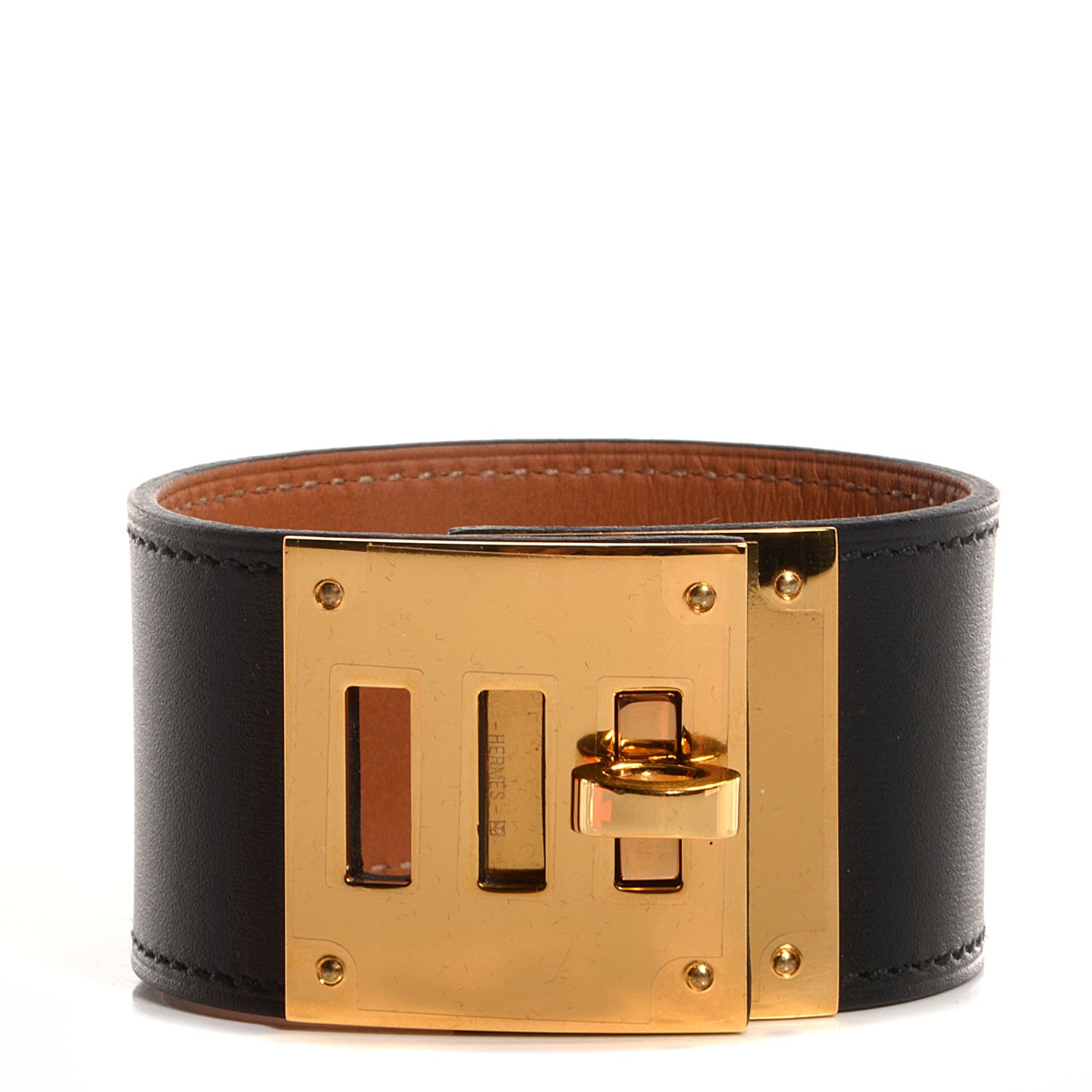 Hermes Chamonix Kelly Dog Bracelet Black 1 of 8