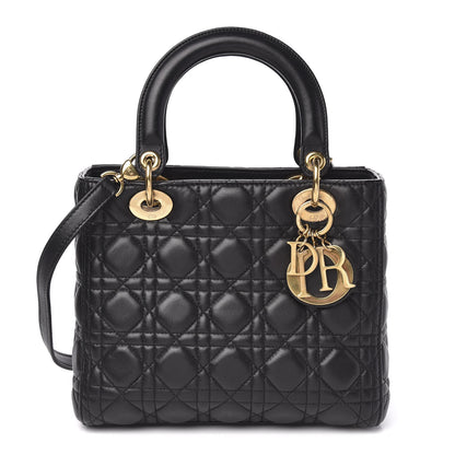 Christian Dior Lambskin Cannage Medium Lady Dior Black 1 of 11