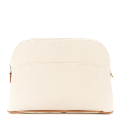 Hermes Cotton Canvas Bolide Travel Cosmetic Pouch Natural 1 of 9