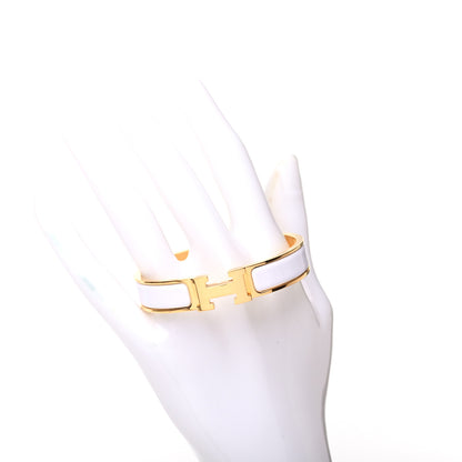 Hermes Enamel Narrow Clic Clac H Bracelet PM White 2 of 4