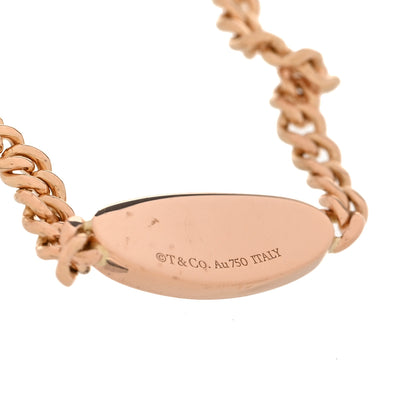 Tiffany 18K Rose Gold Diamond Return To Tiffany Oval ID Bracelet 8 of 10