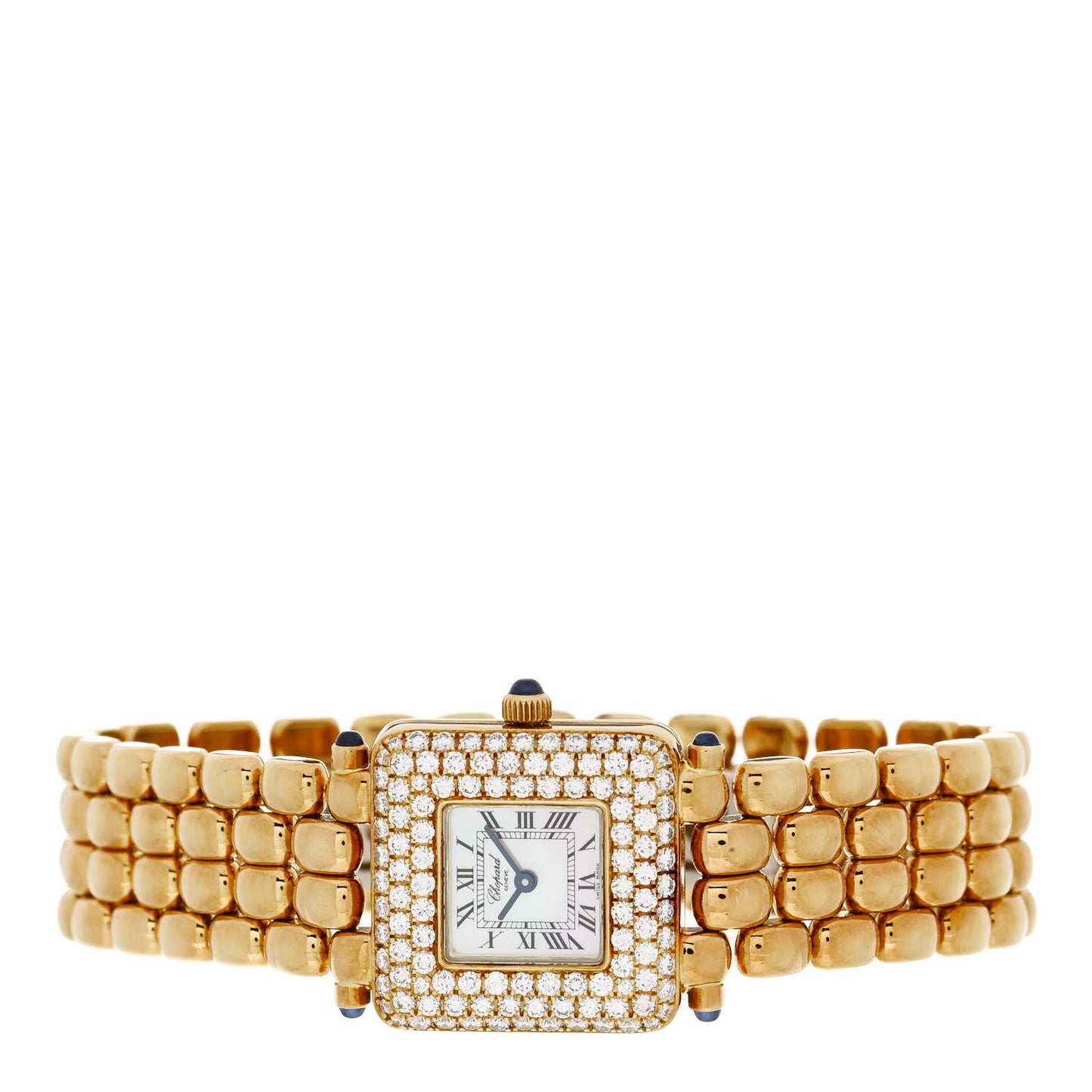18K Yellow Gold Diamond Bezel Mother of Pearl 21mm Classique Quartz Watch