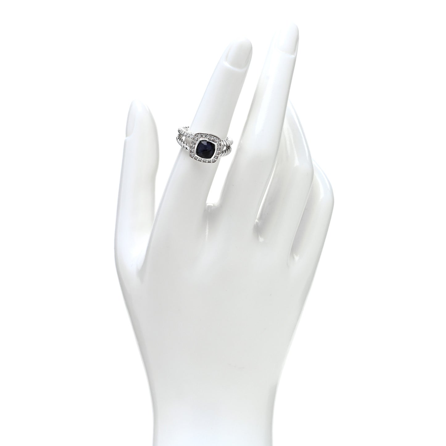 Sterling Silver Diamond Black Orchid 7mm Petite Albion Ring 52 6