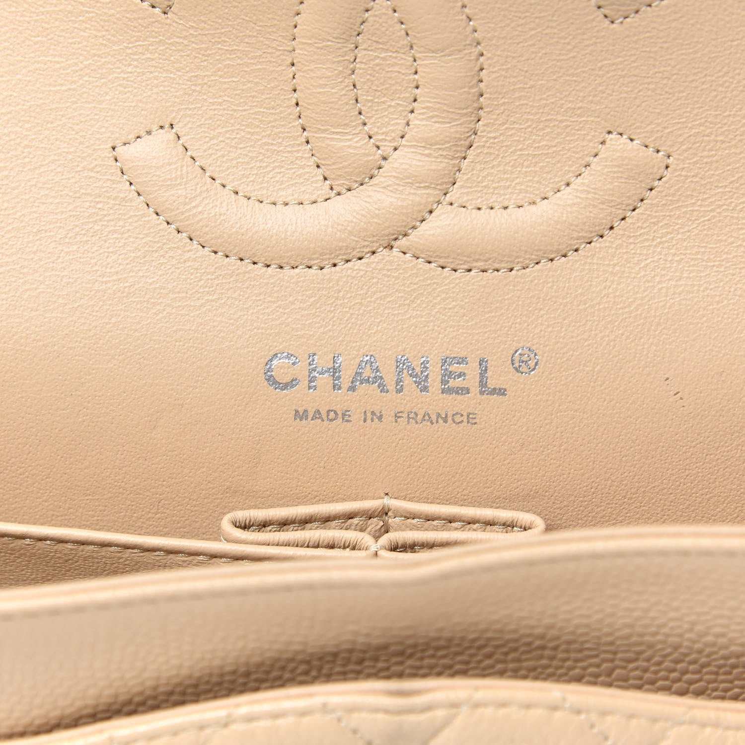 Chanel Caviar Quilted Medium Double Flap Beige 6 of 16