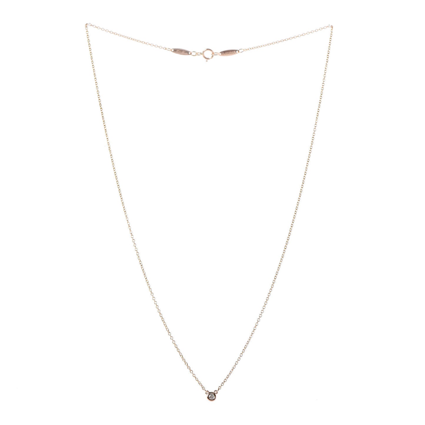 18K Yellow Gold Diamond .03ct Elsa Peretti Diamonds by the Yard Pendant Necklace