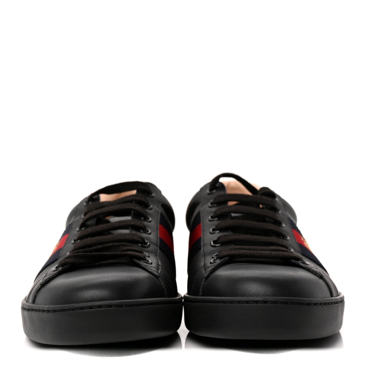 Miro Soft Calfskin Laminated Ayers Web Bee Embroidered Mens Ace Sneakers 7.5 Black Red Flame Night
