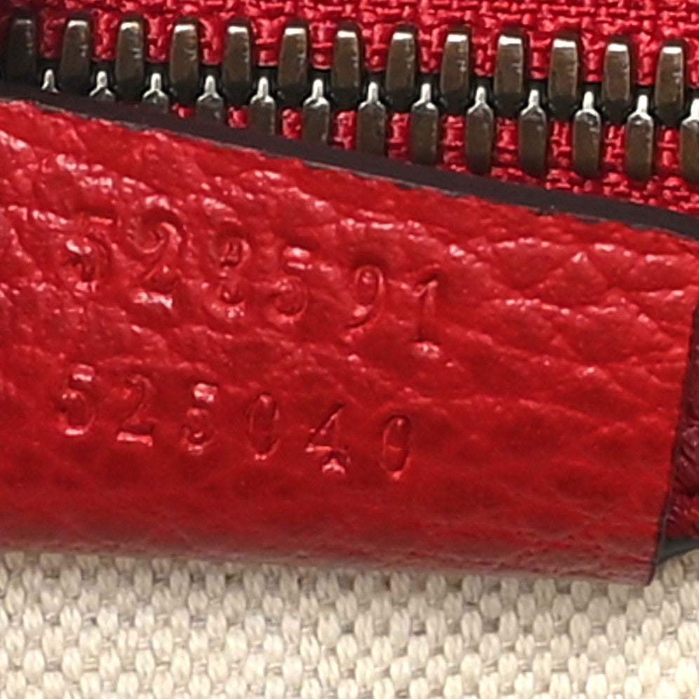 Gucci Grained Calfskin Logo Messenger Bag Hibiscus Red 7 of 9