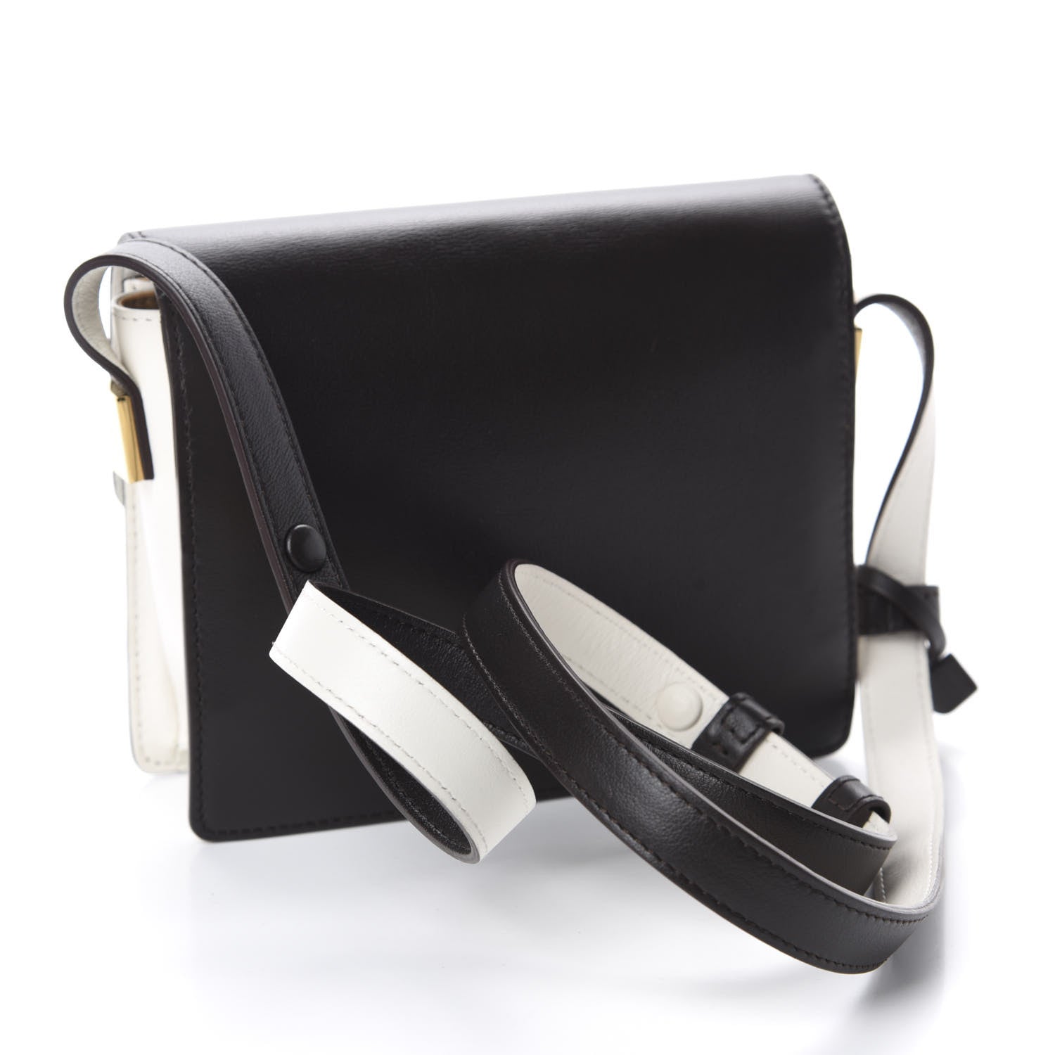 Delvaux Calfskin Mini Madame Crossbody Dark Brown White 4 of 21