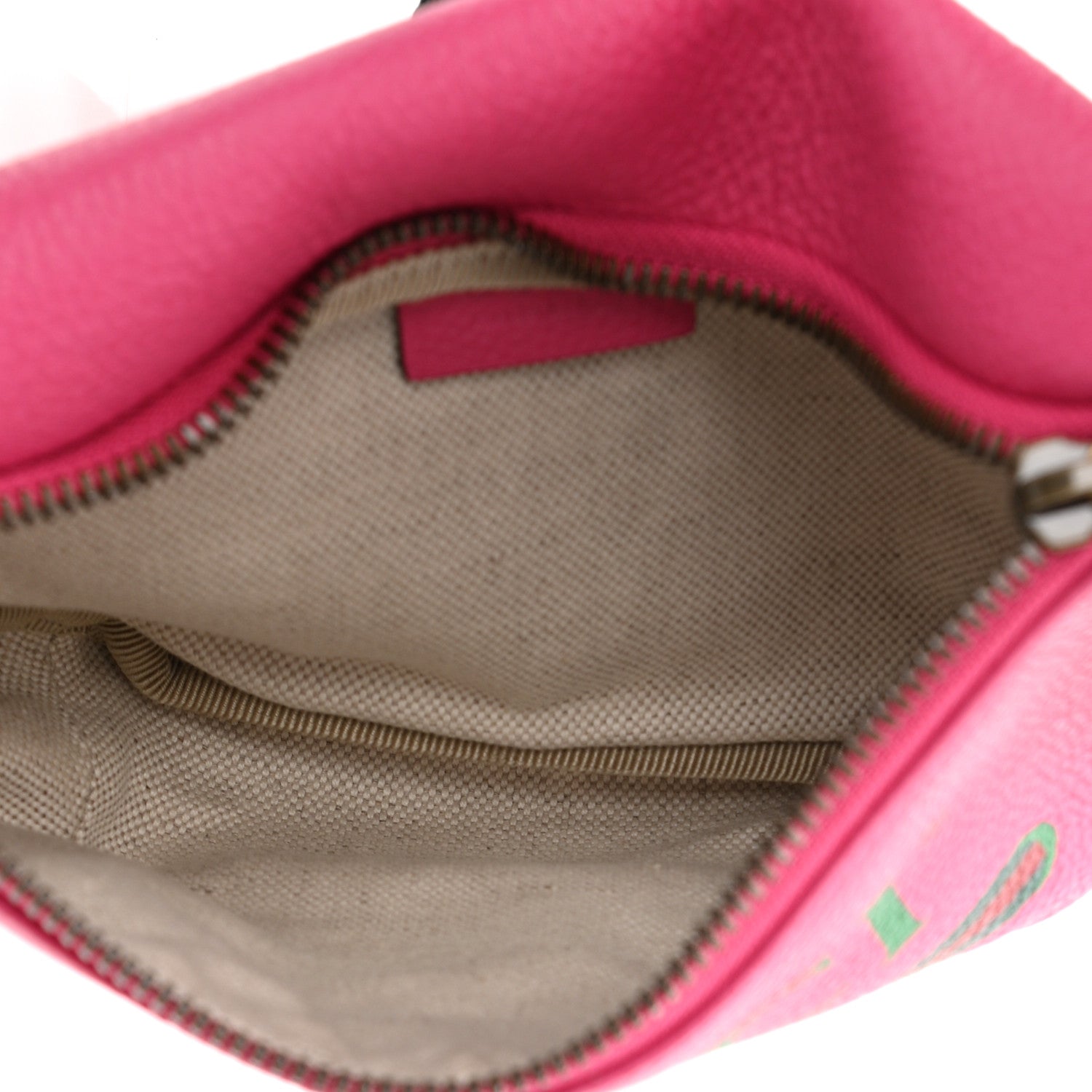 Gucci Grained Calfskin Small Logo Belt Bag Box Pink Green 5 of 10