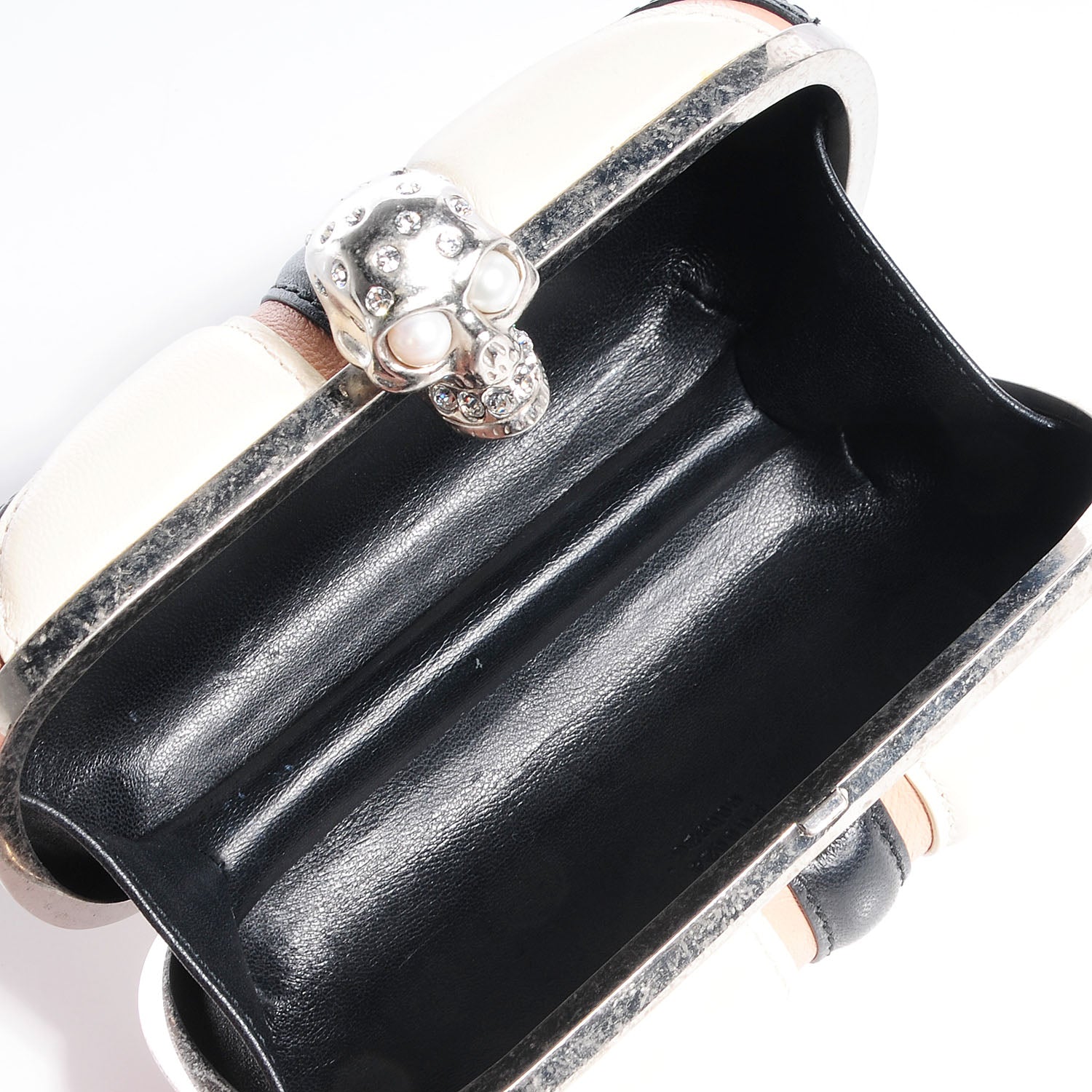 Alexander McQueen Leather Jack Union Skull Box Clutch Black 6 of 8
