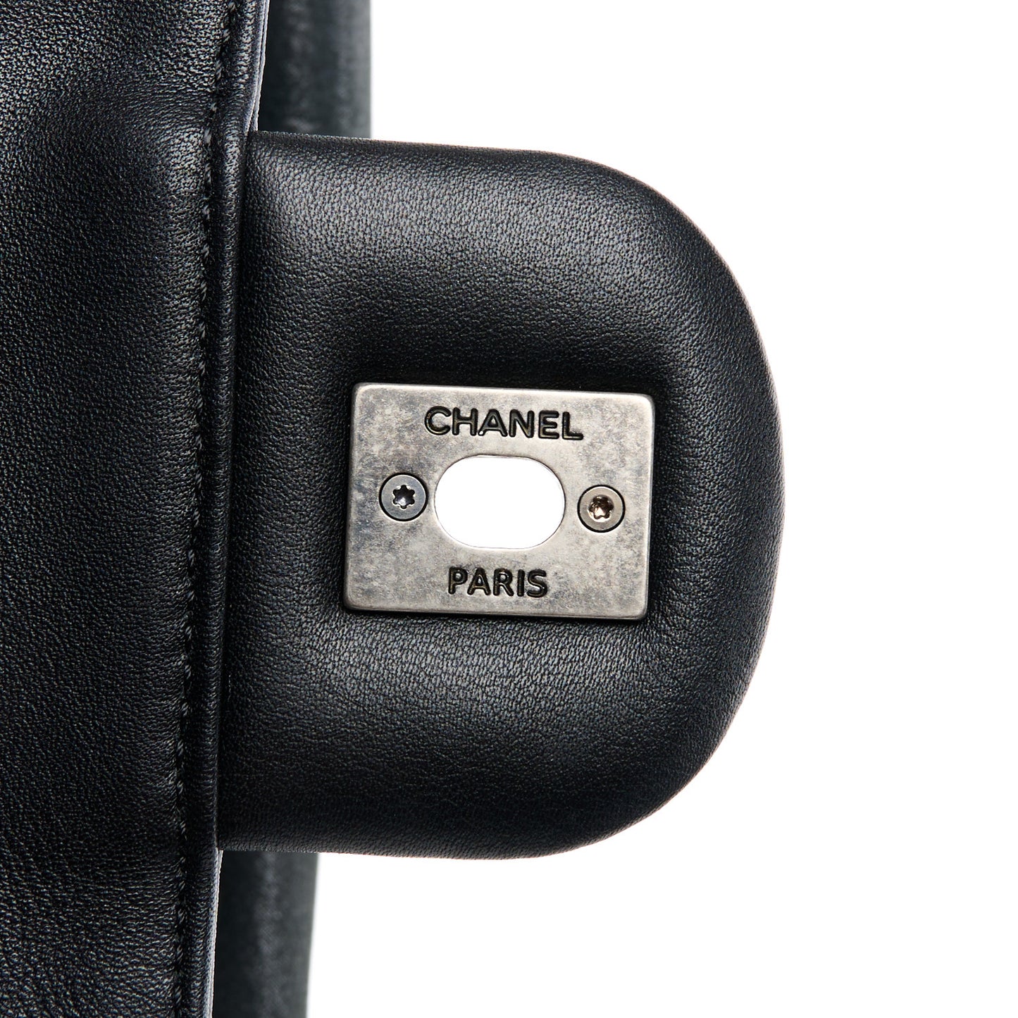Iridescent Calfskin Jumbo In the Mix Double Flap Black