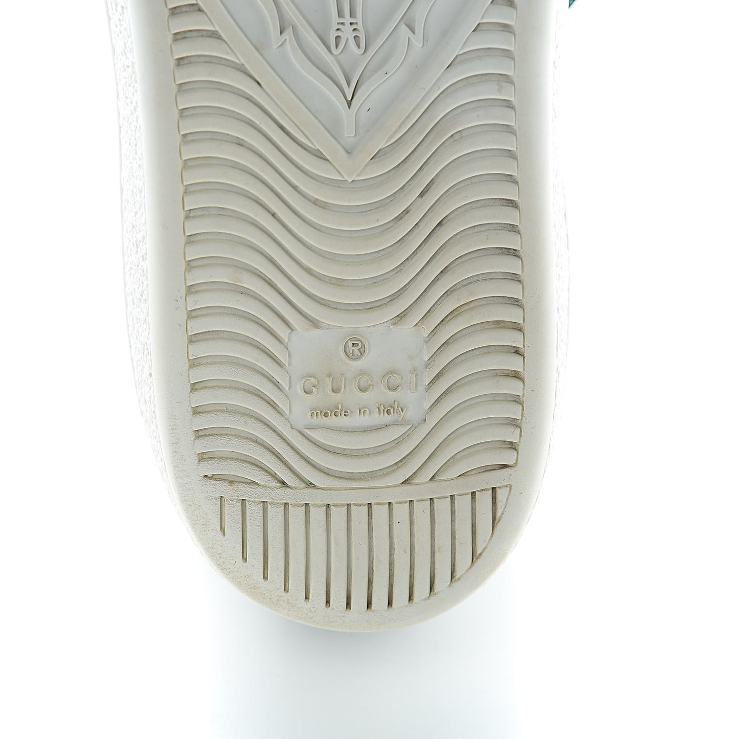 Calfskin Crocodile Web Womens Ace Sneakers 39 White Green
