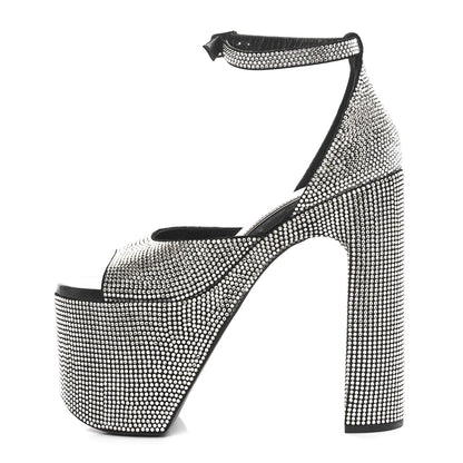 Balenciaga Strass Suede Camden 160mm Platform Pumps 37 Silver 1 of 9
