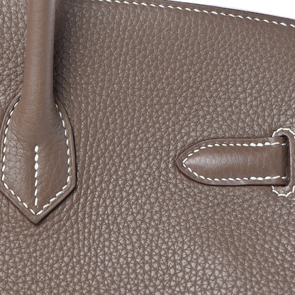 Hermes Taurillon Clemence Birkin 35 Etoupe 28 of 36