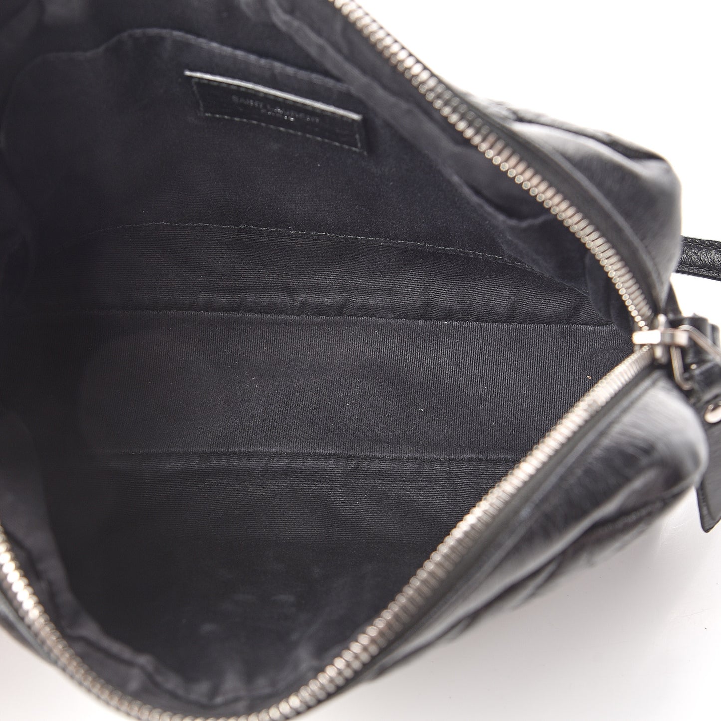 Cracked Shiny Calfskin Matelasse Monogram Lou Camera Bag Black