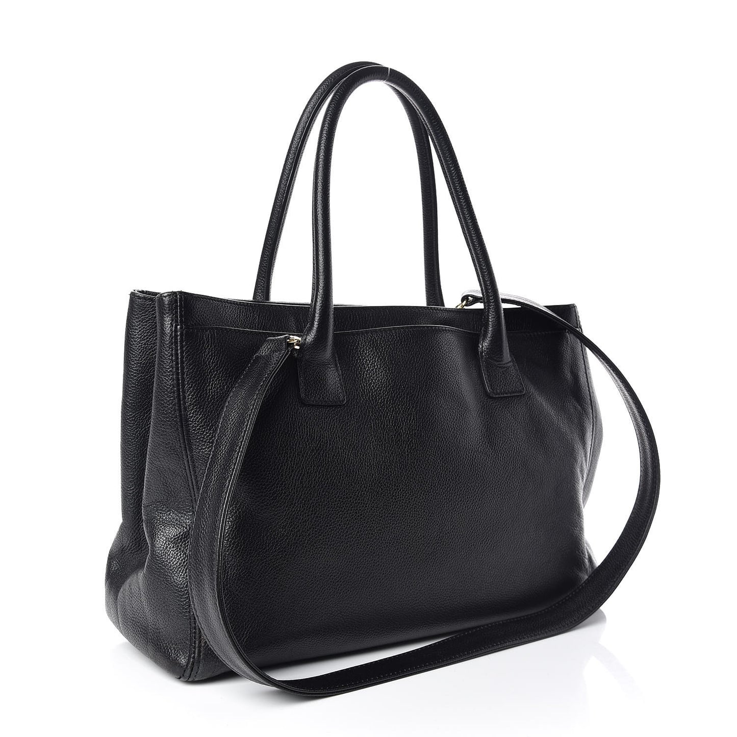 Calfskin Cerf Shopper Tote Black