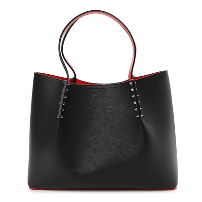 Christian Louboutin Calfskin Spiked Large Cabarock Shopper Tote Black 1 of 8