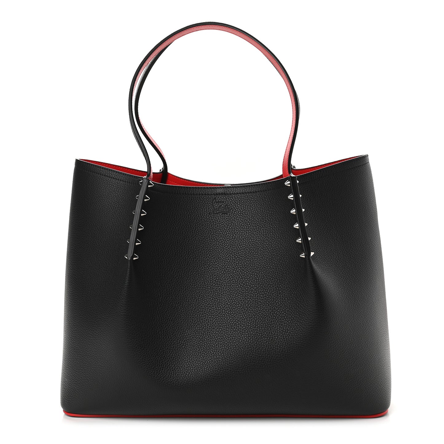 Calfskin Spiked Large Cabarock Shopper Tote Black