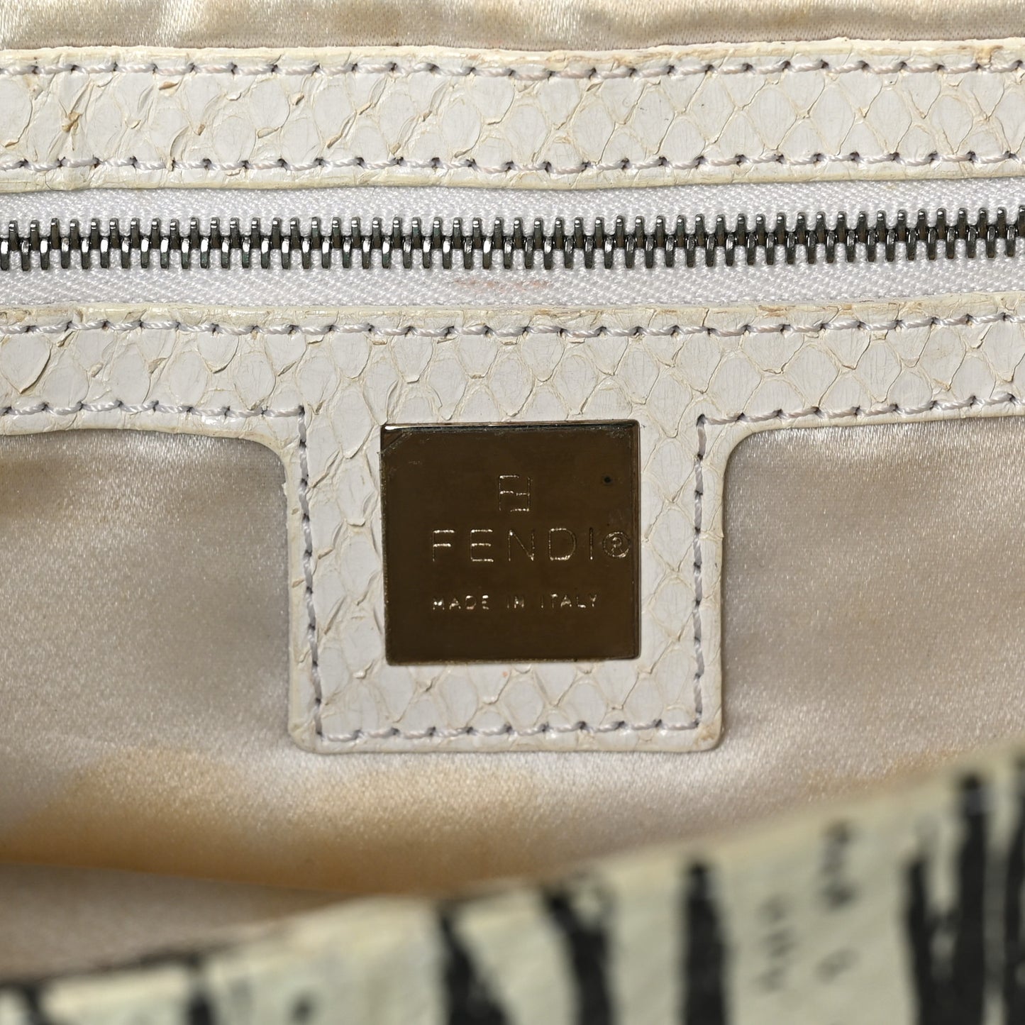 Snakeskin Baguette Black White