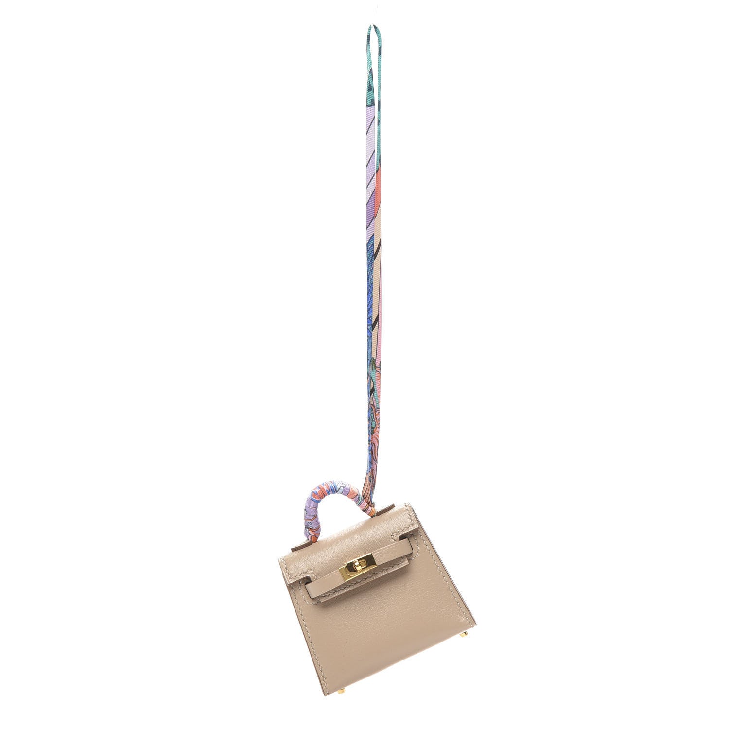 Hermes Tadelakt Mini Kelly Twilly Bag Charm Argile 1 of 3