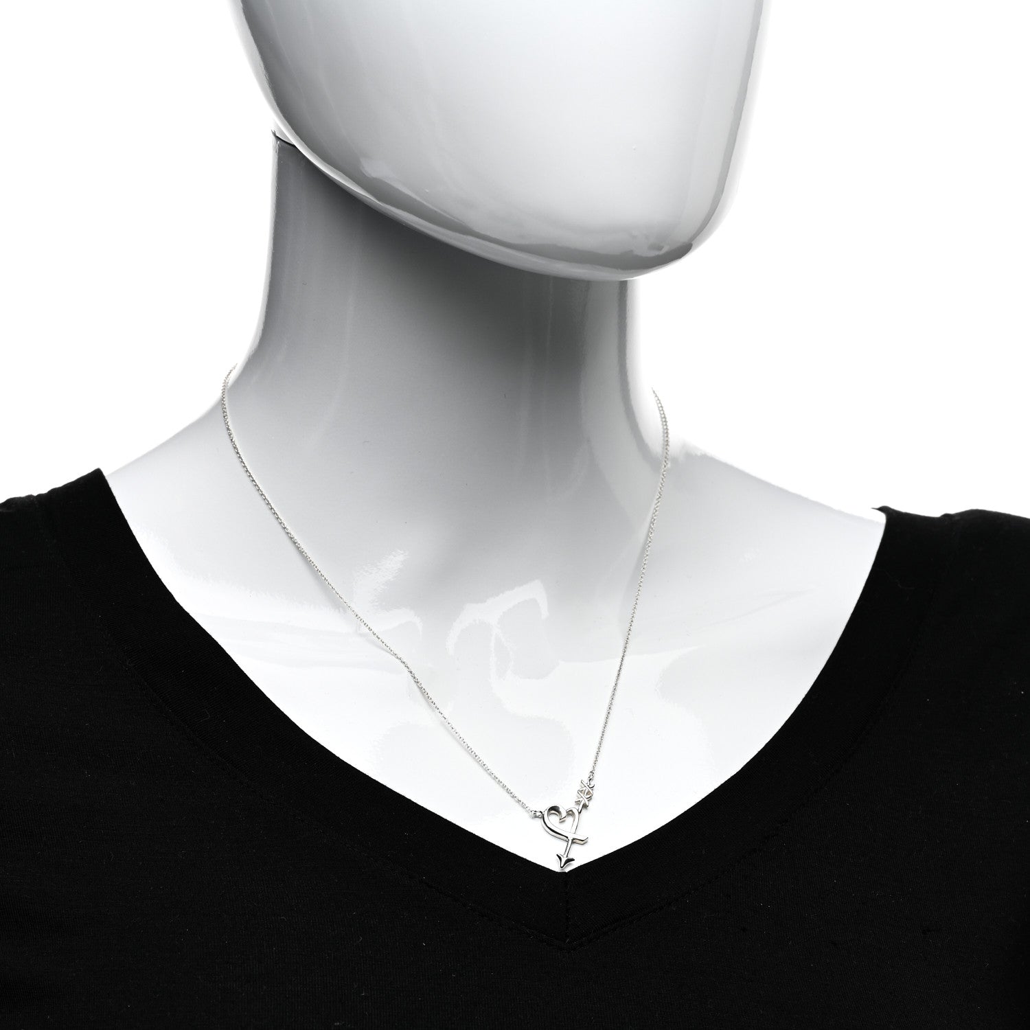 Tiffany Sterling Silver Paloma Picasso Heart and Arrow Pendant Necklace 2 of 5