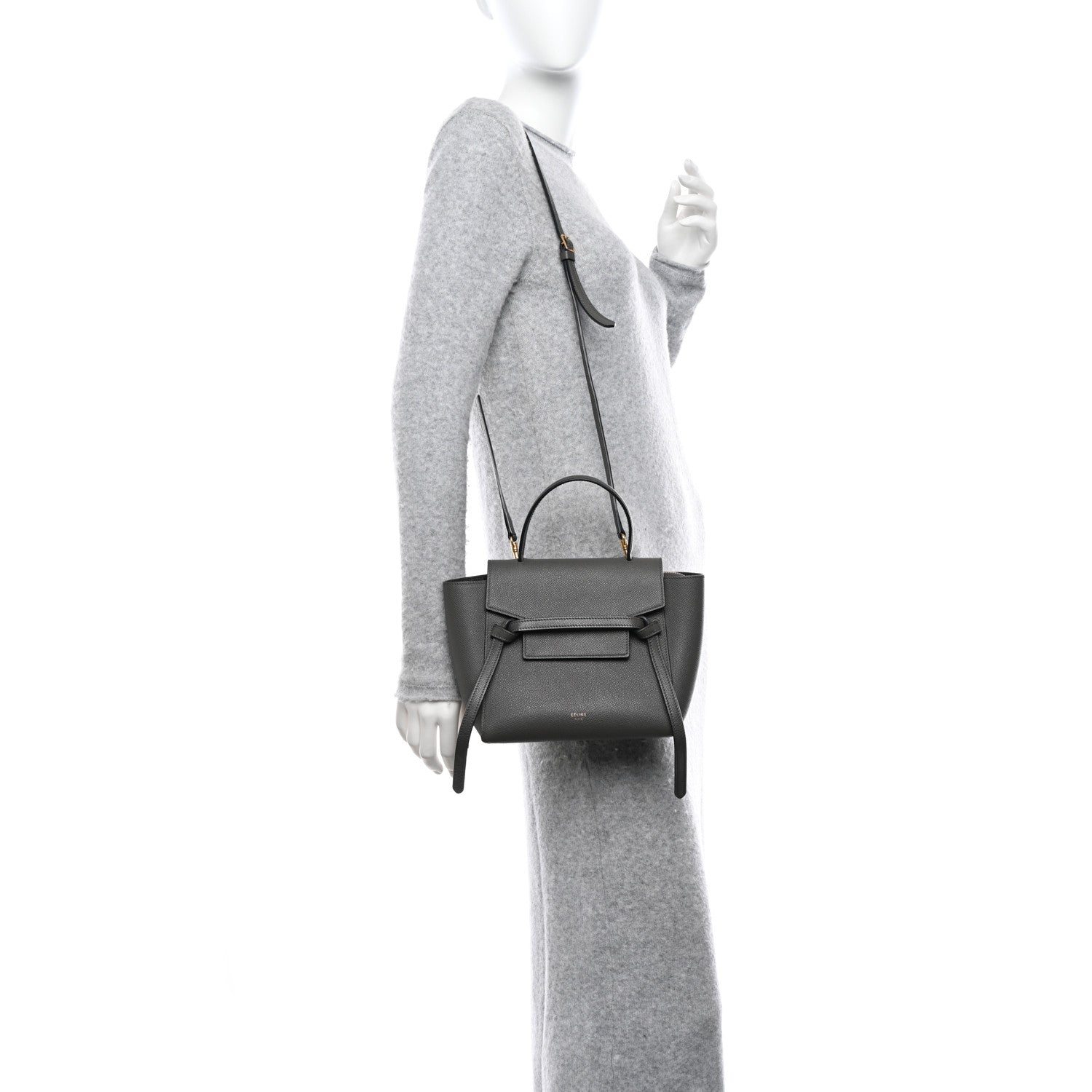 Celine Grained Calfskin Micro Belt Bag Grey 2 of 11