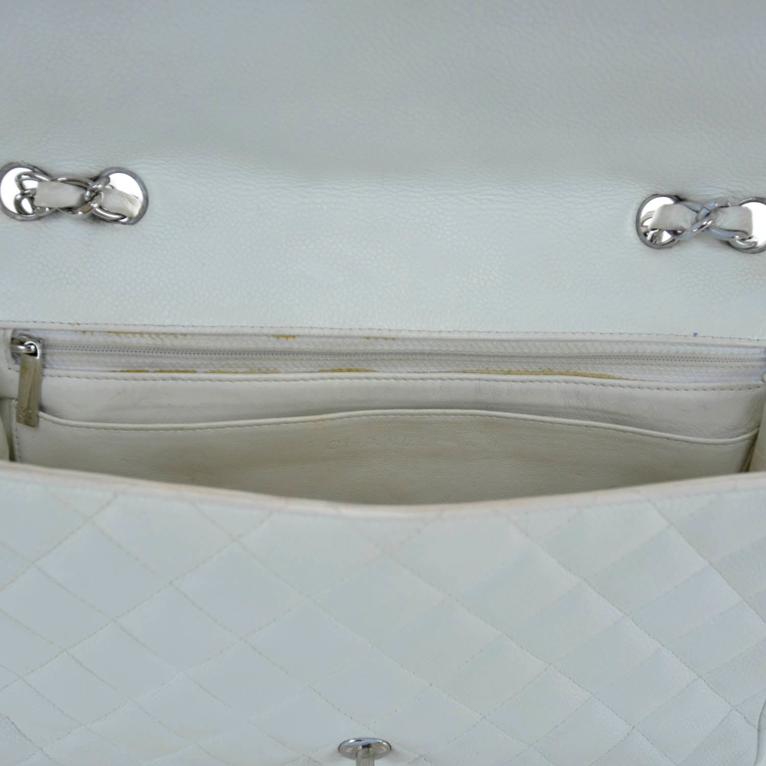 Chanel Caviar Jumbo Flap White 12 of 12