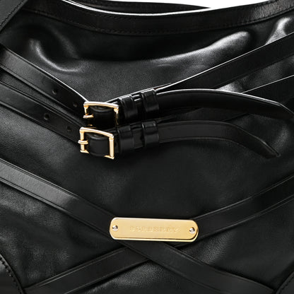 Burberry Lambskin Bridle Calfskin Small Dutton Hobo Black 7 of 14