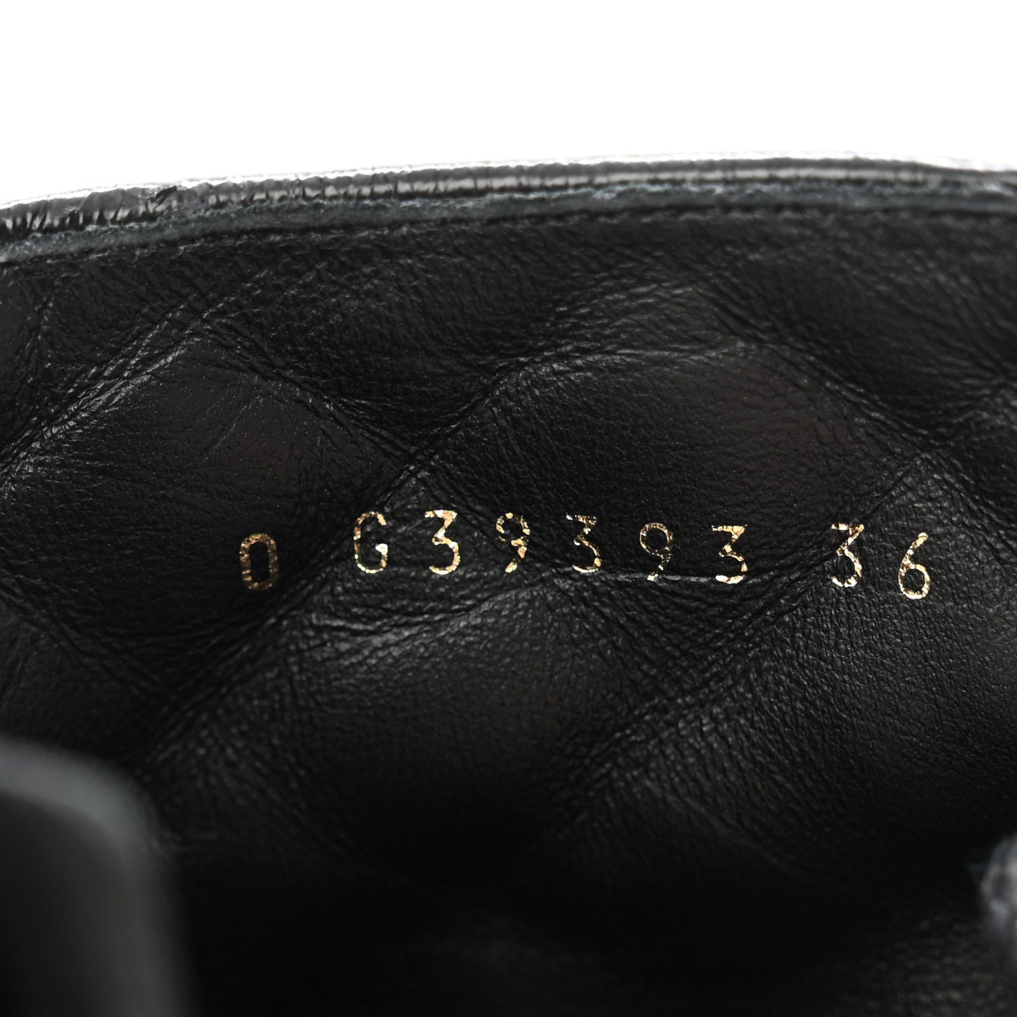 Shiny Calfskin Patent Quilted Chain Lace Up Combat Boots 36 Black