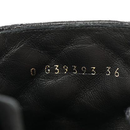 Chanel Shiny Calfskin Patent Quilted Chain Lace Up Combat Boots 36 Black 8 of 12