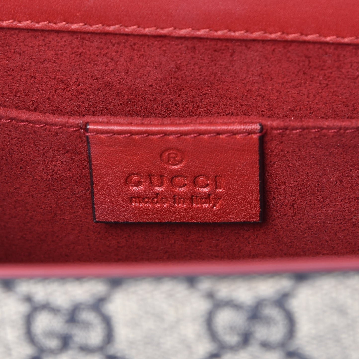GG Supreme Monogram Moon Calfskin Small Padlock Shoulder Bag Beige Blue Hibiscus Red Mystic White