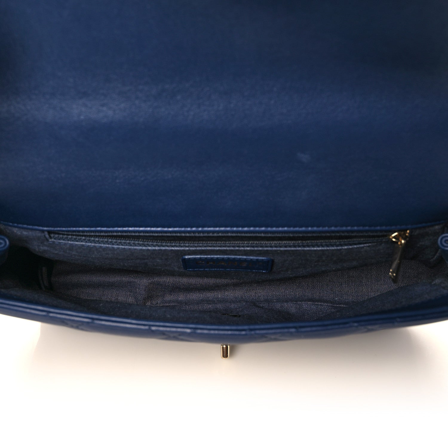 Chanel Lambskin Quilted Resin Bi-Color Chain Flap Bag Navy 5 of 14