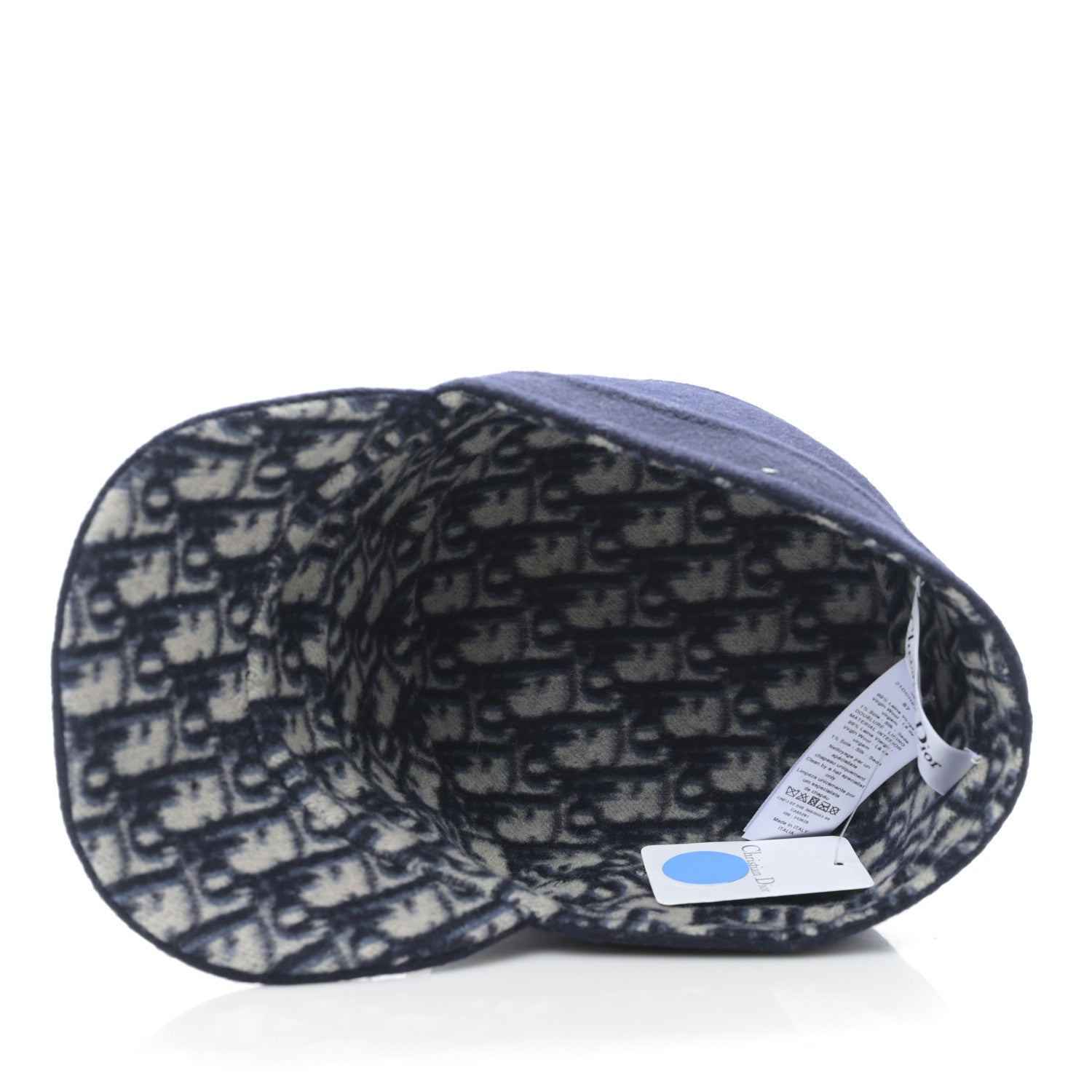 Christian Dior Wool Oblique Reversible Chic Cap 57 Blue 7 of 8