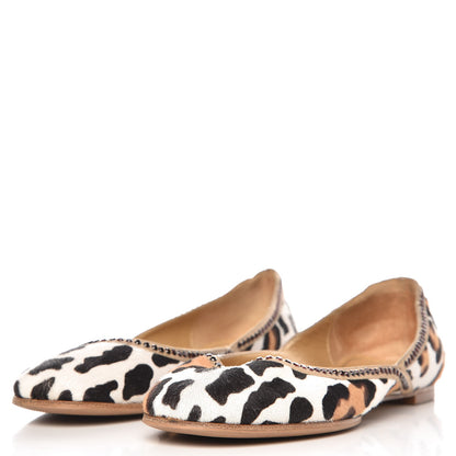 Valentino Garavani Pony Hair Leopard Print Crystal Flats 39 3 of 11