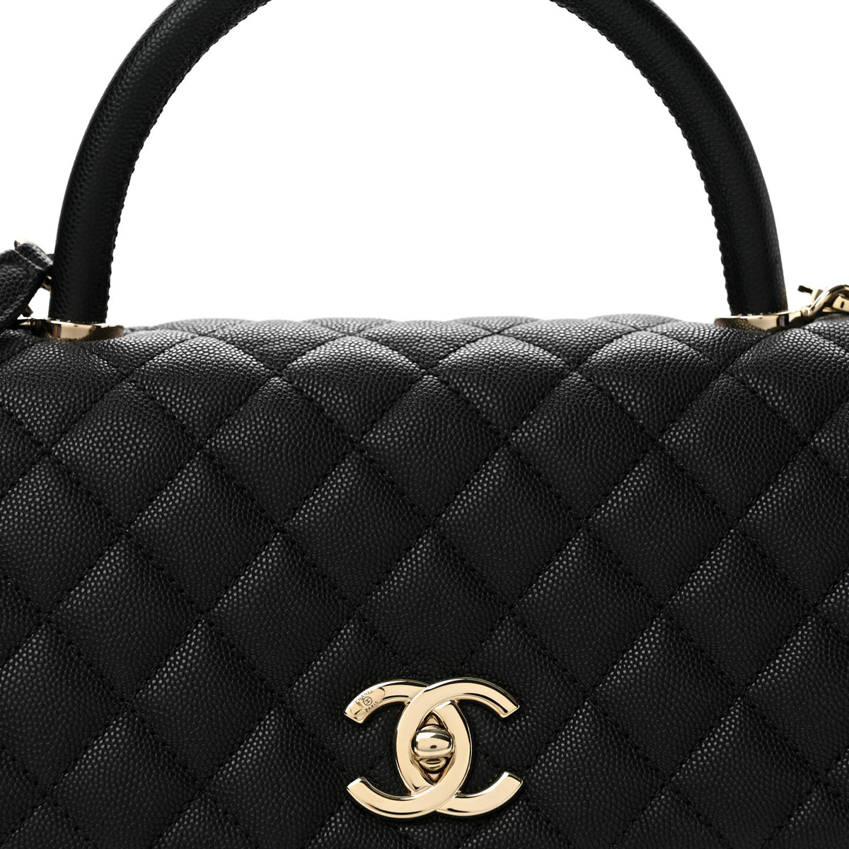 Chanel Caviar Quilted Small Coco Handle Flap Black 8 of 11